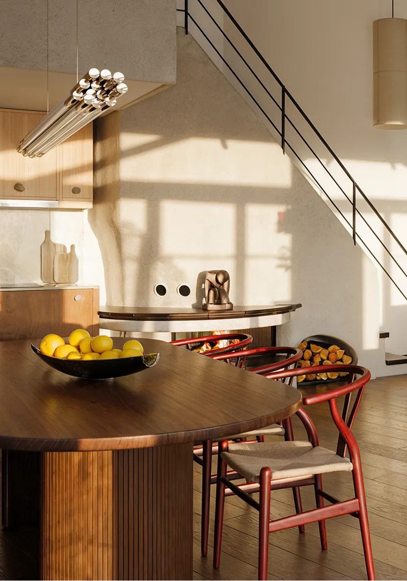 Desk with lamp