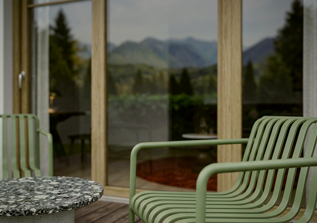 Private balcony with seating